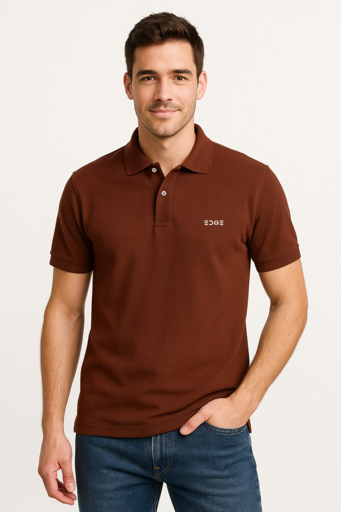 Luxe Polo - Maroonish Brown