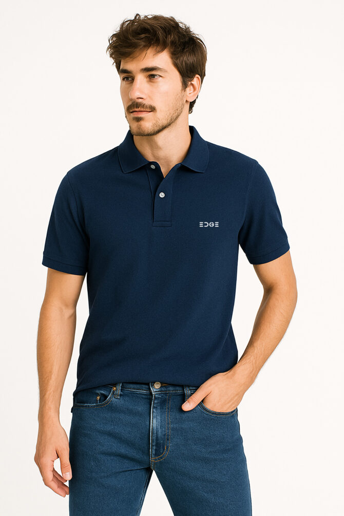 Luxe Polo - Navy Blue